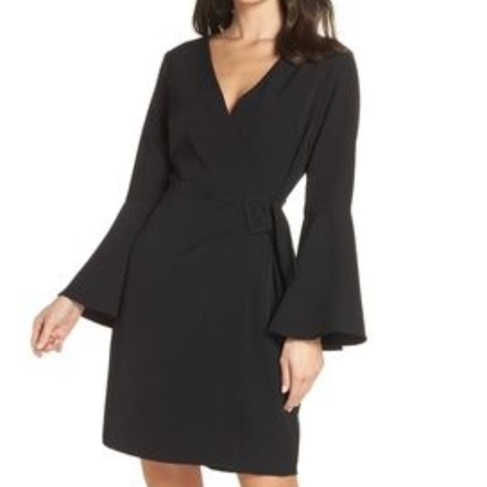 NWT Sam Edelman black faux wrap dress, 4